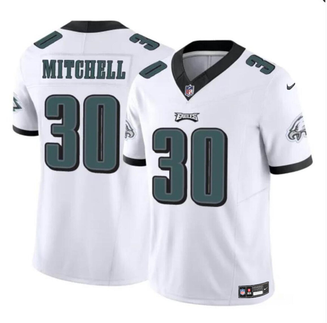 Men's Philadelphia Eagles #30 Quinyon Mitchell White 2024 Draft F.U.S.E Vapor Untouchable Limited Football Stitched Jersey